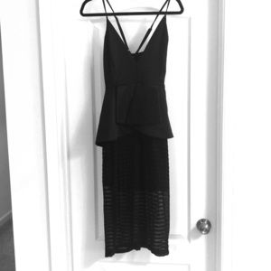 Black midi sheer club dress